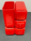 Vintage 70s Hof Mcm Red Plastic Desk Organizer Caddy