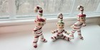 Set Of 3 Vintage Geo Z Lefton Christmas Candy Cane Elves Pixies Japan Signed