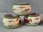 Ceramic Napkin Rings Holders 2  X 1 1 2  Earth Tone Painted Apple Theme