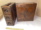 Antique Singer Treadle Sewing Machine Set Triple Drawers W  Applied Carvings