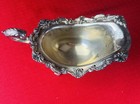 Vtg Silverplate Gravy Boat Shell Feet Ornate Rim 8    W h  Block Co Epc 730