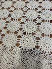 Handmade Vintage Boho Farmhouse Crochet Lace Tablecloth 80lx50   w