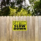 Caution Slow Down Children At Play Metal Aluminum Sign Safety Yard Fence Road   