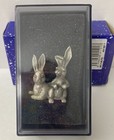 Vtg Hudson Fine Pewter Noahs Ark Rabbit Pair 1982 Silver Animal 2521