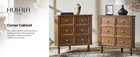 Vinta Walnut Corner Cabinet  30   Tall 2 Door Triangle