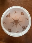 Vintage Antique Frosted Cut Glass Lamp Ceiling Light Shade Starburst 5 1 2  Fit
