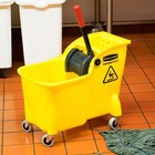 Rubbermaid Products 31 Qt Tandem Mop Bucket And Wringer Combo On Wheels