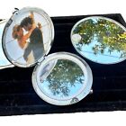 Mirror Vintage Silver Plated Tone Floral Ornate Repousse Compact Mirrors Lot 3