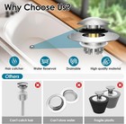 Bathtub Drain Stopper  Upgraded Pop Up Tub Drain Hair Catcher Universal 3-in-   