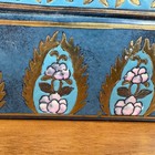 Antique Chinese Porcelain Enamel Cloisonn   Trinket Box 9  X 4  X 4  Hand Painted