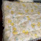 Vintage 70s Duck Baby Crib Bedding Set Lace Nursery Blanket Pillow Set Rare