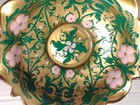 Antique Green And Pink Flowers Gold Background 80 In Diameter Goofus Glass Bowl