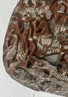 Vintage Papua New Guinea Png Wood Carved Tribal Storyboard Sepik River 21x20   