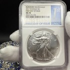 Burnished 2017 W  1 Silver Eagle Fdoi Ngc Ms70 1 Oz Blue Label 1 Of 6 060 Mint