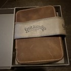 Galen Leather Pen Case Zippered 10 Slots In Crazy Horse Brown- New Top Ter