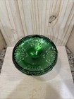 Vintage Garner Bros Krome Kraft Art Deco Green Glass And Chrome Candy Dish
