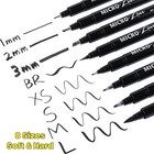 Hand Lettering Pens  Calligraphy Brush Pens Art 8 Piece Set  Black