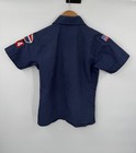 Boy Scouts Bsa Youth Button Up Shirt Blue Cotton Blend Usa Size Medium