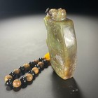 Ancient Chinese Antique  Shang Dynasty Carved Jade Lezi With Chi-dragon