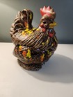 Vintage Rooster Kitchen Decor Bundle Ceramic Rooster Container Wood Rooster   