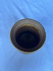 Vintage Handmade Speckled Stoneware Studio Pottery Vase With Brown Floral Design