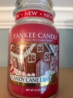 Yankee Candle Candy Cane Lane  Large Jar Candle Holder Topper Capper Set