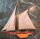 Vintage 1895 Cup Racer 36    Wooden Pond Yacht Model Sailboat Sloop Boat