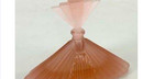 Vintage Art Deco Hollywood Glam Pink Frosted Satin Glass  7x3x6  Perfume Bottle