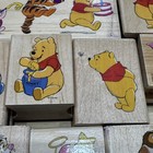 Disney Winnie The Pooh Mounted Wood   Rubber Stampede Lot Pooh Tigger Piglet