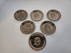Vintage Mercury Glass Coasters Set Of 6  Roman God Embossed  
