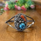 Vintage Native American Turquoise Bracelet Sterling Silver Navajo Old Pawn