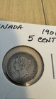 1901 Canada Victoria Silver 5 Cents - Au Choice  Stunning Toning J 489