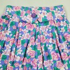 Vintage 80s Eber San Francisco Pastel Floral Pleated Shorts Size L Usa Made 