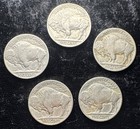 Buffalo Nickels Lot Of 5 Full Dates 1913   1938 Some Full Horns Us Coins