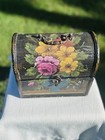 Beautiful Decorative Wood Box Lined With Ornate Handle And Latch Front