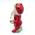 Vintage Napco Pixie Elf Devil Playing Accordion Figurine Red Japan