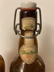 Set Of 2 Grolsch Amber Brown Beer Bottles Holland Glass Porcelain Swing Top