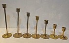 Vintage 7pc Set Candlesticks Solid Brass Skinny Candle Holders Tall Slender Gift