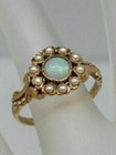 2ct Round Genuine Fire Opal Antique Victorian Women Ring 14k Yellow Gold Plated