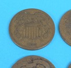  6  Count  1864   1865 Two Cents Pieces  - Classic Us 2c Coins