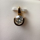 Vintage Nos C3 Charles Colvard Moissanite Pendant 14k Yellow Gold 5mm 0 8g Solit