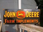 Vintage Rare  john Deere Farm Implements  36  X 15  Porcelain Metal Tractor Sign