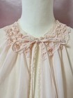 Vintage 1960s Pink Sheer Nylon Lingerie Bedjacket Lace Trim Made In Usa