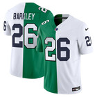 Men   s Saquon Barkley Green White Split Vapor Limited Jersey  26 New Stitched