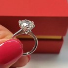 3 Carat Round Moissanite Engagement Ring In 14k White Gold Plated