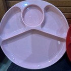 10 Vintage Plastic Divided Picnic Plates-camping-mid-century-mcm-gothamware 