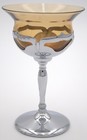 Farber Bros Amber Glass Chrome Stem Cocktail Glasses Set Of 5 Vintage 6 25 