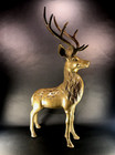 Large Brass Deer Elk Sculpture - 26  Tall X 13  Wide - Mcm - Rare Epic Size