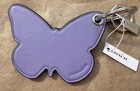 Nwt Coach Butterfly Bag Charm Key Ring Silver   Light Purple