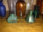 Antique Glass Bottle Collection With Early Ink Bottles  Apothecary Bottles